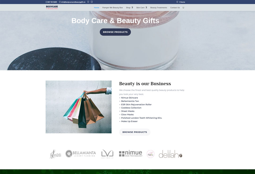 bodycare-wide Shannon River Bespoke Booking Website