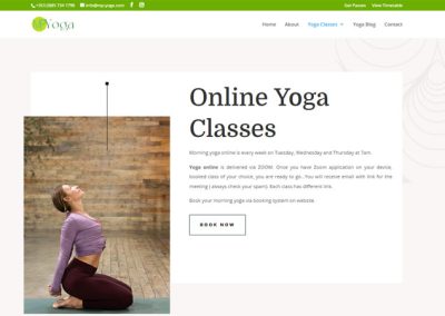 Website for yoga classes