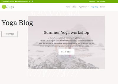 Website for yoga classes