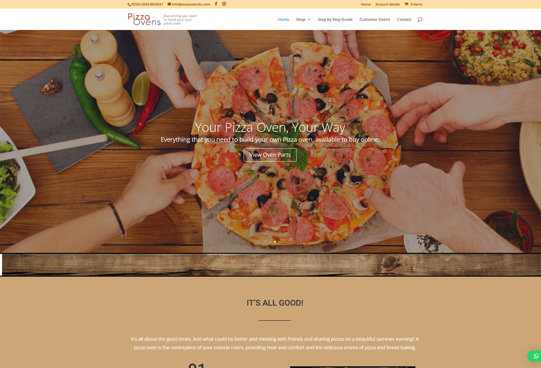 Website selling pizza oven kits Website selling pizza oven kits