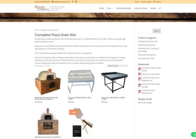 Pizza Oven Kit E-Commerce Web Site
