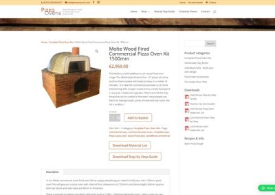 Pizza Oven Kit E-Commerce Web Site
