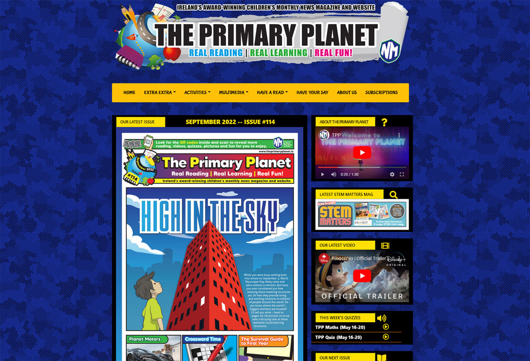 Website for childrens newspaper Website for childrens newspaper